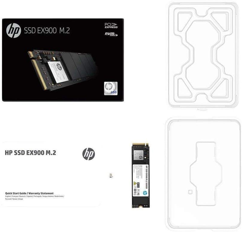 HP EX900 Plus 256GB NVMe SSD M.2 Gen3 x4, 8 Gb/s Internal Solid State Drive Up to 2000 MB/s Compatible with Laptop & Desktop PC