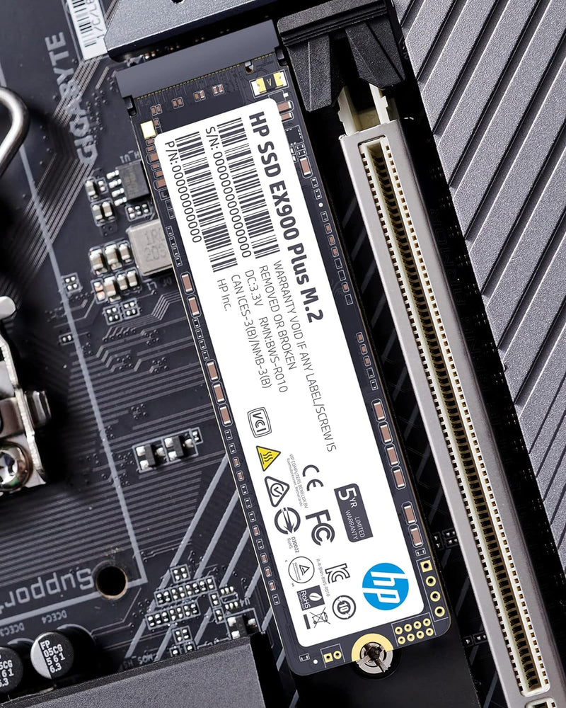 HP EX900 Plus 256GB NVMe SSD M.2 Gen3 x4, 8 Gb/s Internal Solid State Drive Up to 2000 MB/s Compatible with Laptop & Desktop PC