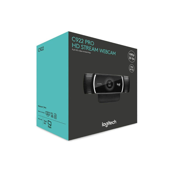 Logitech HD C922 Pro Webcam, 1080p Camera for Streaming Gaming Sessions, Background Replacement, Tripod Included