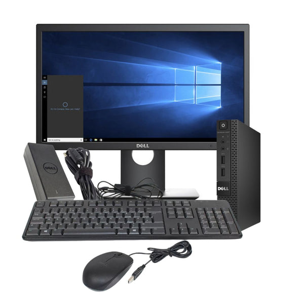 Dell Desktop Combo - Intel Core i7 7th Gen, 16 GB DDR3 RAM, 512 GB SSD m2 + 500 gb HDD Windows 10 22" Monitor, Keyboard, Mouse Renewed