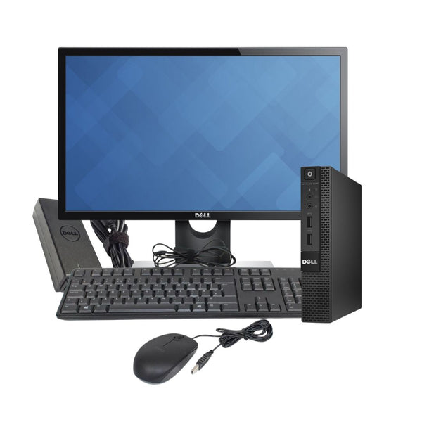 Dell Desktop Combo - Intel Core i3 6th Gen, 8 GB DDR3 RAM, 240 GB SSD, Windows 10 22" Monitor, Keyboard, Mouse Renewed